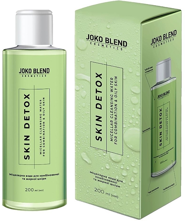 Міцелярна вода для комбінованої та жирної шкіри - Joko Blend Skin Detox Micellar Cleansing Water