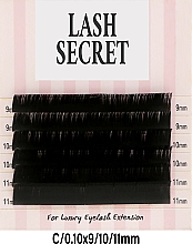 Накладні вії, чорні, мікс, 6 ліній (0.1, C, (9,10,11)) - Lash Secret — фото N1