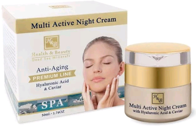 Мультиактивний нічний крем для обличчя, з гіалуроновою кислотою - Health And Beauty Multi Active Night Cream