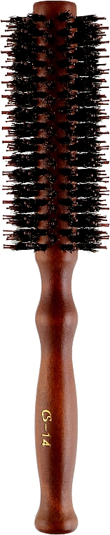 Щітка-брашинг CS-14A, з дерев'яною фігурною ручкою та прямим ворсом - Cosmo Shop
