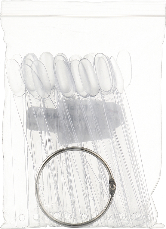 Палитра-веер на кольце, овальная прозрачная, 50 типс - Siller Professional — фото N2