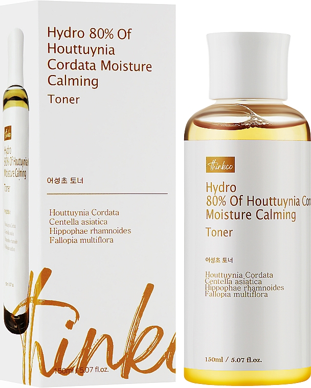 Увлажняющий успокаивающий тонер экстрактом хаютунии - Thinkco Hydro 80% Of Houttuynia Cordate Moisture Calming Toner — фото N2