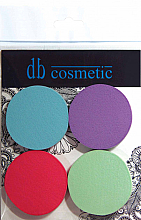 Набор прорезиненных спонжей "Круги", цветные 4шт №990 - Dark Blue Cosmetics — фото N1