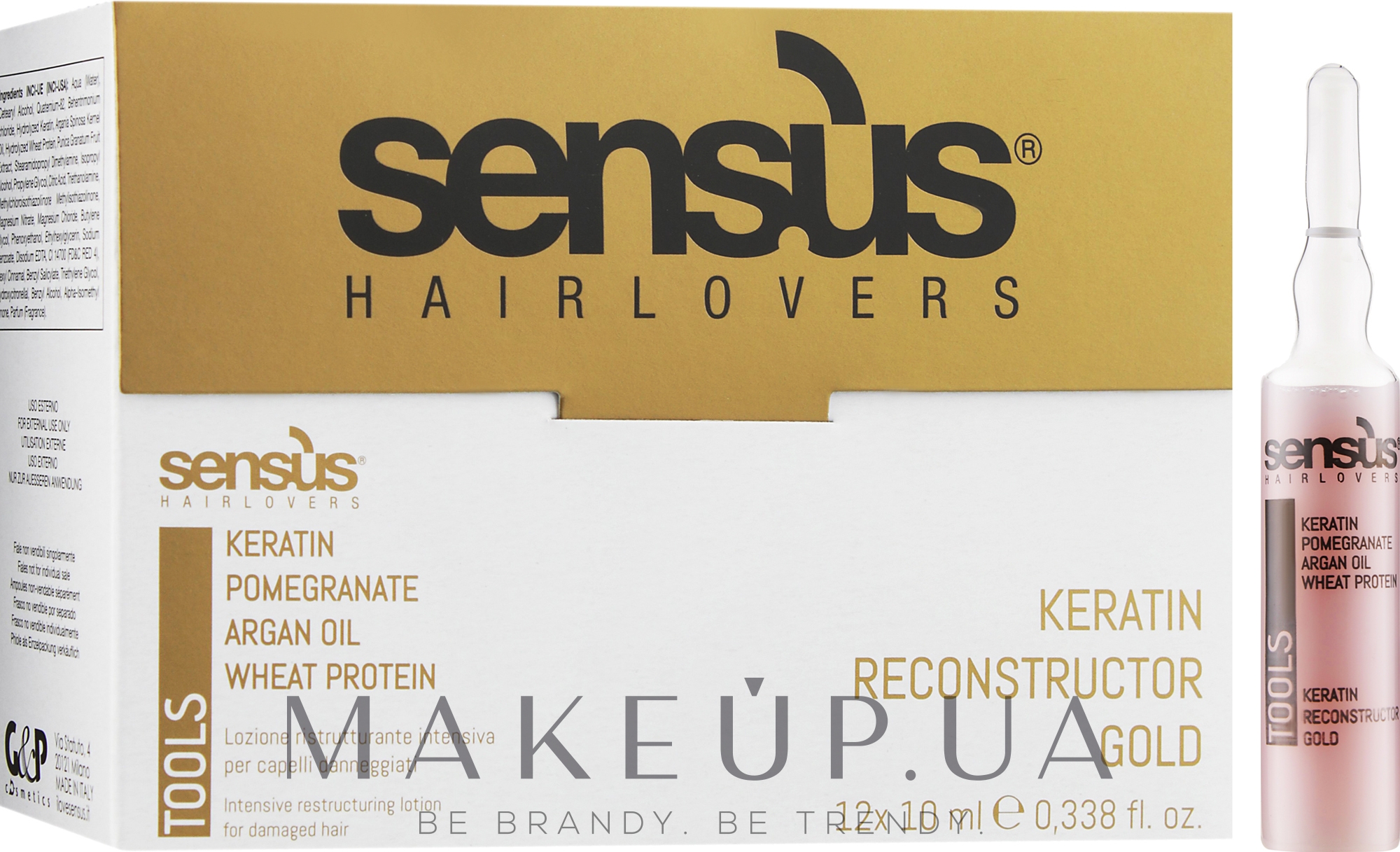 Кератинові ампули для реконструкції волосся - Sensus Tools Keratin Reconstructor — фото 12x10ml