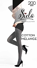 Колготки женские "Cotton Melange", 200 Den, dark grey - Siela — фото N1