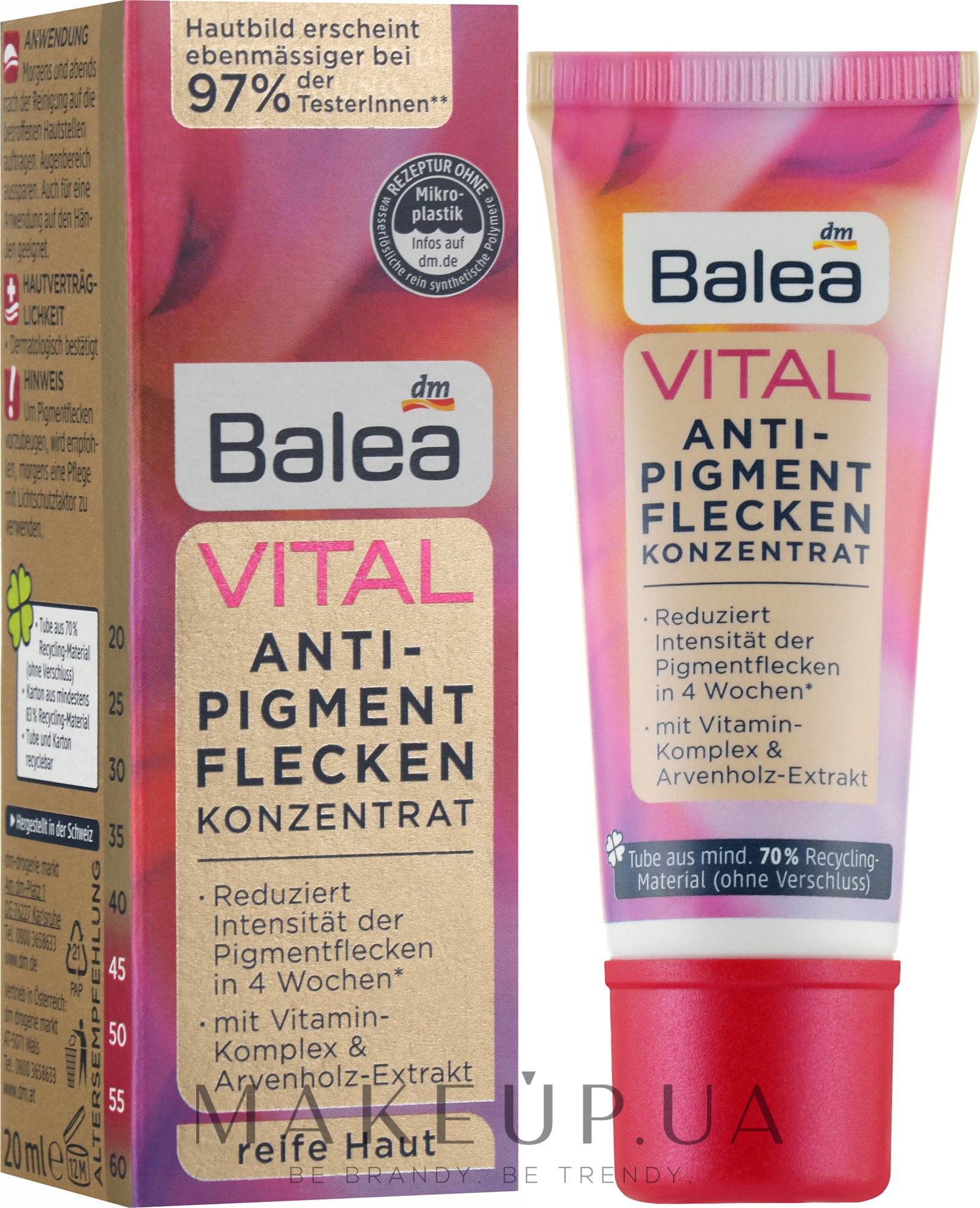 Концентрат против пигментных пятен для лица - Balea Vital — фото 20ml