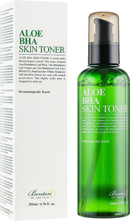 УЦЕНКА Тонер для лица с алоэ и салициловой кислотой - Benton Aloe BHA Skin Toner * — фото N4