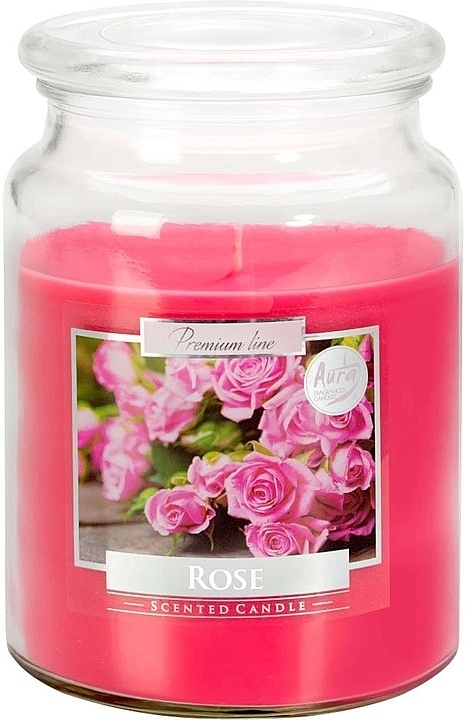Ароматическая премиум-свеча в банке "Роза" - Bispol Premium Line Aura Scented Candle Rose — фото N1