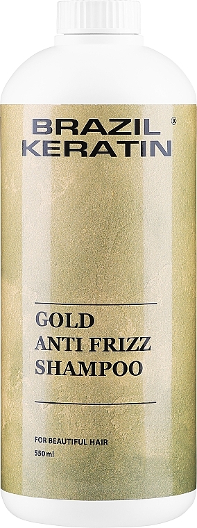 Шампунь із кератином для пошкодженого волосся - Brazil Keratin Anti Frizz Gold Shampoo — фото N3