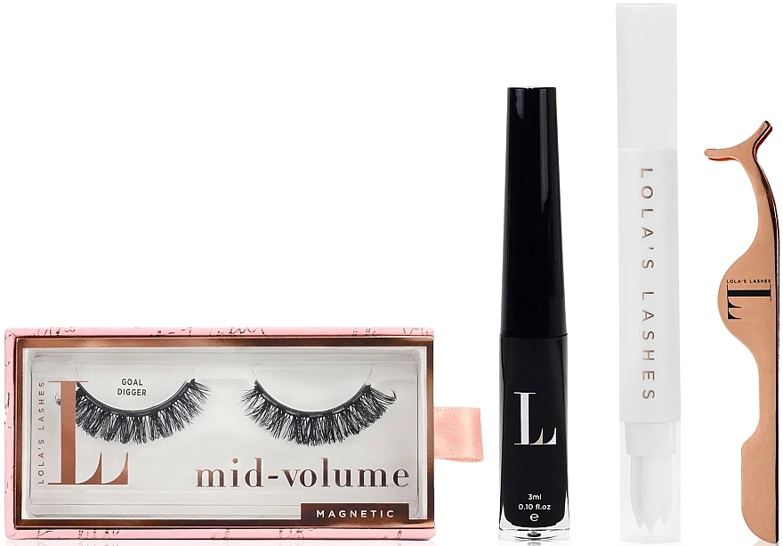 Набір - Lola's Lashes Goal Digger Hybrid Magnetic Eyelash Kit (eyeliner/3ml + remover/2.5ml + eyelashes/2pcs + applicator) — фото N2