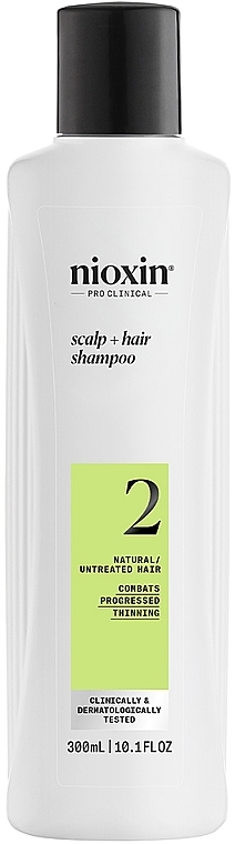 Шампунь для ухода за кожей головы и натуральными волосами - Nioxin Pro Clinical System 2 Scalp + Hair Thickening Shampoo — фото N1