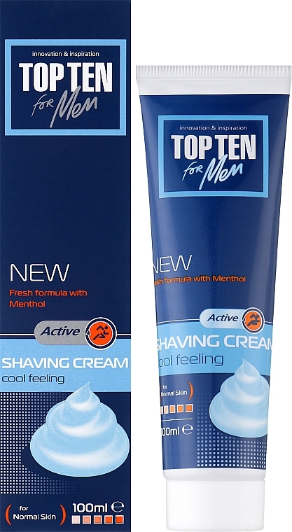 Крем для гоління "Active" - Top Ten For Men Shaving Cream — фото N2