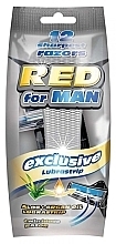 Одноразовый бритвенный станок для мужчин, 12 шт. - Mattes Red For Man Exclusive — фото N1