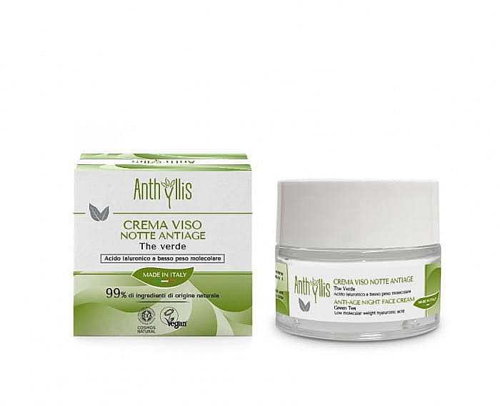 Ночной антивозрастной крем для лица с зеленым чаем - Anthyllis Green Tea Anti-Aging Night Cream — фото N1