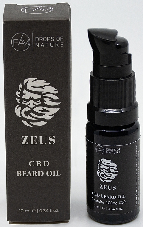 Масло для бороды - Fam Drops Of Nature 100 mg CBD Beard Oil — фото N2