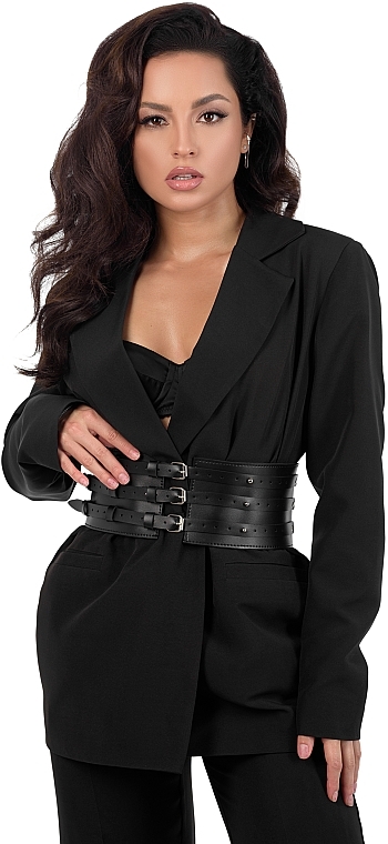 Ремень экокожа, чёрный "Non Grata" - MAKEUP Women’s PU Leather Belt — фото N1