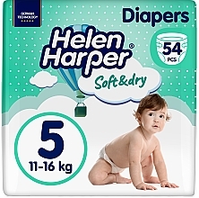 Детские подгузники Soft&Dry Junior 5, 11-16 кг, 54 шт. - Helen Harper — фото N1