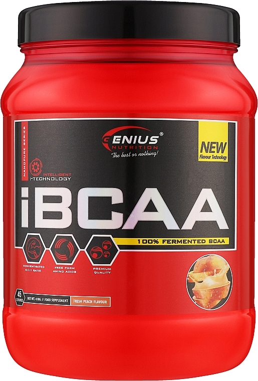 Аминокислоты "iBCAA", персик - Genius Nutrition 100% Fermented BCAA Powder Peach — фото N1