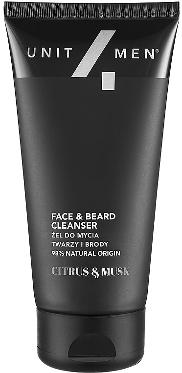 Гель для вмивання обличчя та бороди - Unit4Men Citrus&Musk Face & Beard Cleanser — фото N1