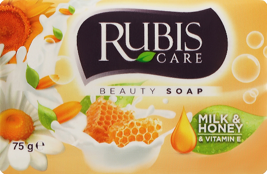 Мыло "Молоко и мед" в бумажной упаковке - Rubis Care Milk & Honey Beauty Soap — фото N1