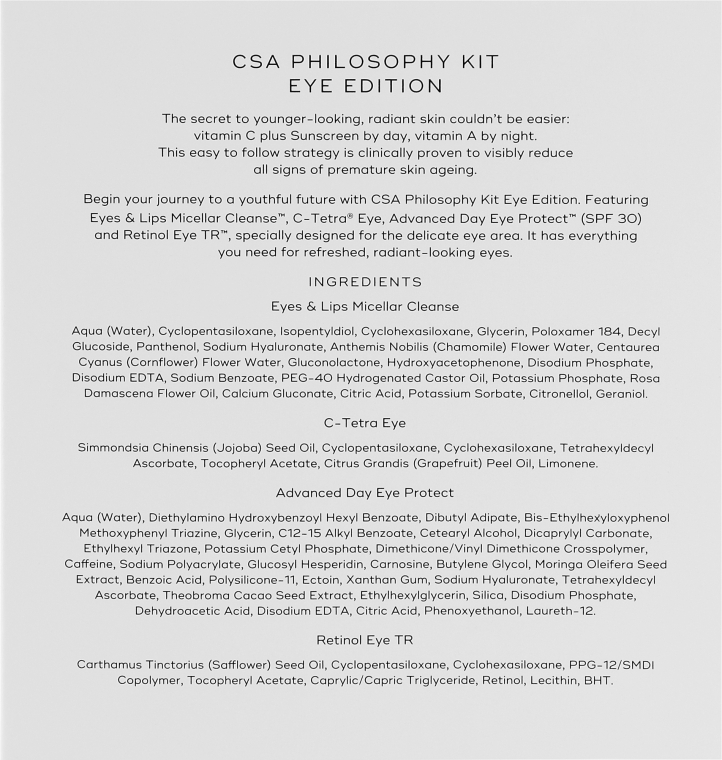 Набор - Medik8 The CSA Philosophy Kit Eye Edition (serum/7ml + cr/15ml + serum/7ml + cleanser/30ml) — фото N7