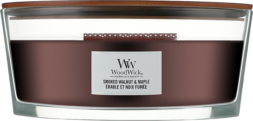 Ароматическая свеча в стакане - Woodwick Ellipse Candle Smoked Walnut & Maple — фото N1