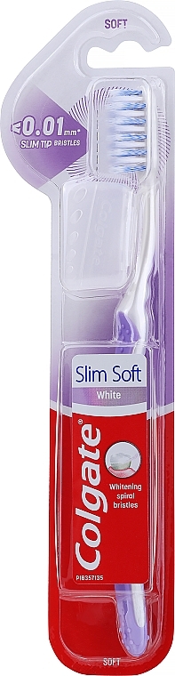 Зубная щетка, мягкая, фиолетовая - Colgate Slim Soft White 0.01 mm — фото N1