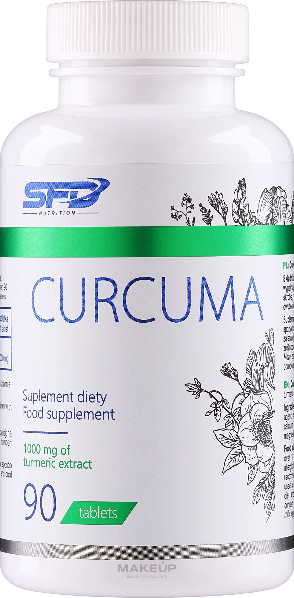 Пищевая добавка "Куркума" - SFD Nutrition Curcuma 1000 mg — фото 90шт