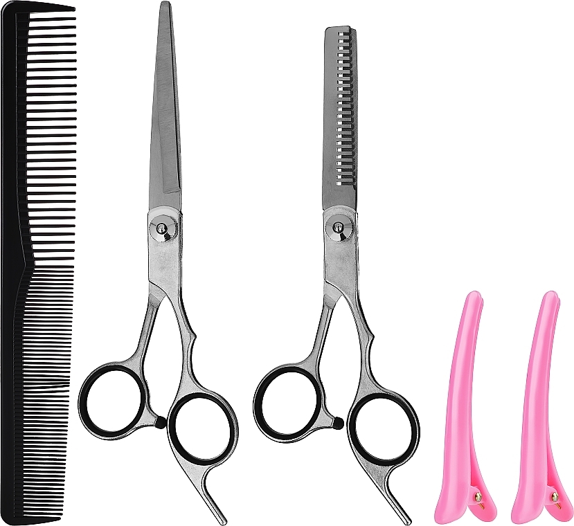 Набор - Lewer (scissors/2pcs + hairclip/2pcs + hair comb + case) — фото N1