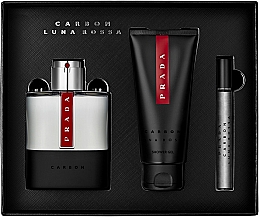 Prada Luna Rossa Carbon - Набір (edt/100ml + edt/mini/10ml + sh/gel/100ml) — фото N2