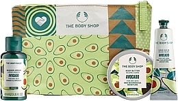 Парфумерія, косметика Набір - The Body Shop Rich & Creamy Avocado Mini Gift (sh/cr/60ml + b/butter/50ml + h/balm/30ml + bag/1pcs)