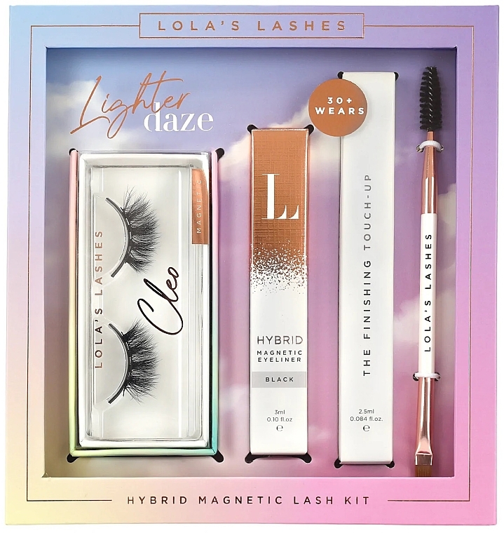 Набор - Lola's Lashes Cleo Hybrid Magnetic Eyelash Kit (eyeliner/3ml + remover/2.5ml + eyelashes/2pcs + brush) — фото N1