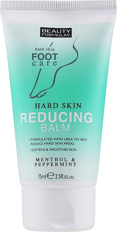 Смягчающий бальзам для стоп - Beauty Formulas Hard Skin Reducing Balm Menthol&Peppermint — фото N1