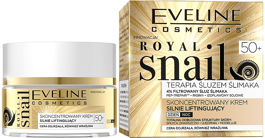 Крем для лица с лифтинг эффектом - Eveline Cosmetics Royal Snail 50+