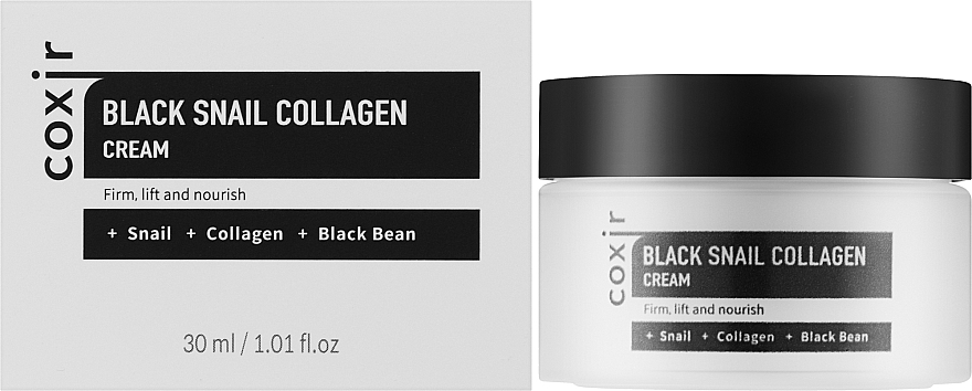 Живильний антивіковий крем для обличчя - Coxir Black Snail Collagen Cream Anti-Wrinkle And Nourish — фото N2