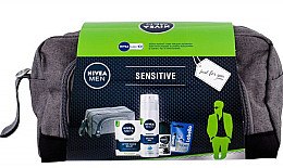 Парфумерія, косметика Набір - NIVEA MEN Sensitive (sh/gel/200ml + ash/lot/100ml + deo/50ml + l/balm/4.8g + bag)