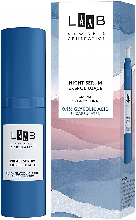 Нічна сироватка для обличчя з гліколевою кислотою - AA Cosmetics LAAB Night Serum 0.1% Glycolic Acid — фото N1