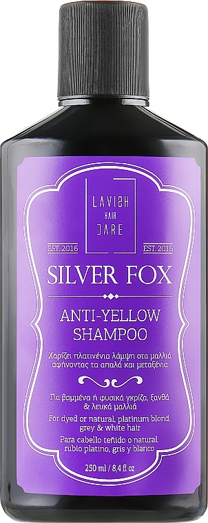 УЦІНКА Шампунь для чоловіків проти жовтизни волосся - Lavish Care Silver Fox Anti-Yellow Shampoo * — фото N1