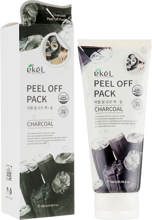 Маска-пленка для лица "Древесный уголь" - Ekel Charcoal Peel Of Pack