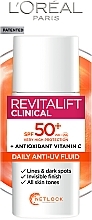 Флюїд з вітаміном С для захисту обличчя SPF 50 - L'Oreal Paris Revitalift Clinical SPF50+ Anti-UV Fluid — фото N2