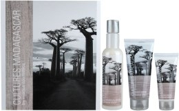 Парфумерія, косметика Набір - Mades Cosmetics Cultures Madagascar (sh/cr/200ml + h/cr/100ml + b/scr/200g)