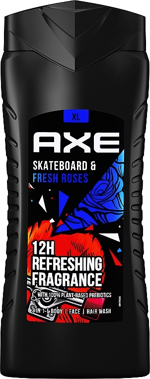 Гель для душу "3 в 1" - Axe Skateboard & Fresh Roses 3 In 1 Body Wash — фото N1