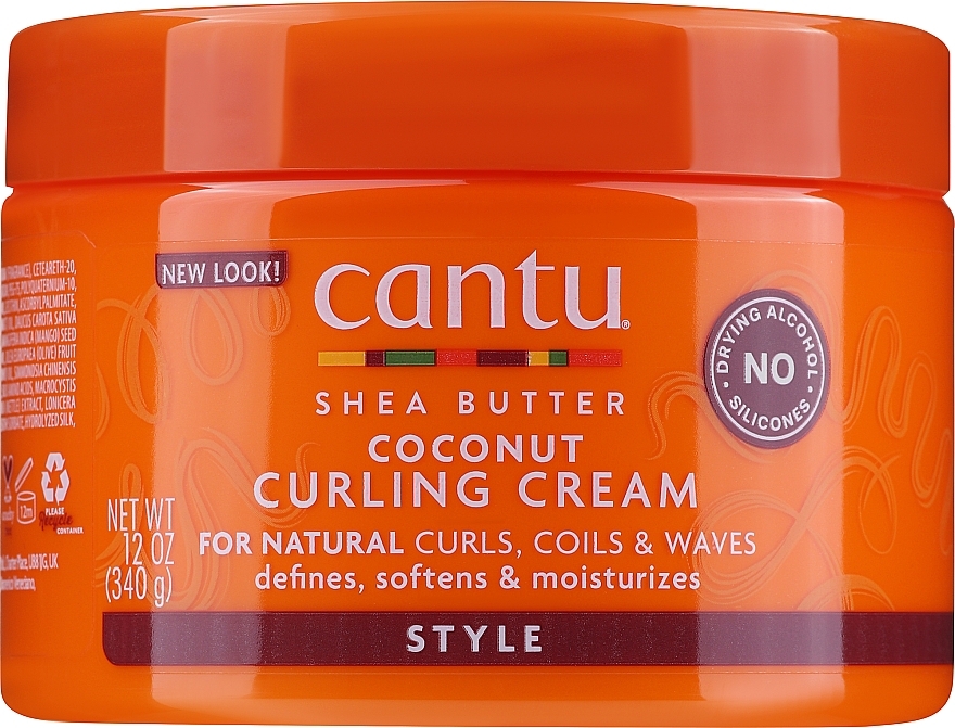 Крем для укладки вьющихся волос - Cantu Shea Butter Coconut Curling Cream — фото N1