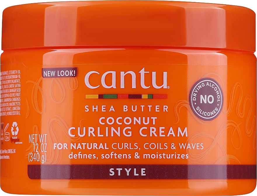 Крем для укладання кучерявого волосся - Cantu Shea Butter Coconut Curling Cream — фото N1