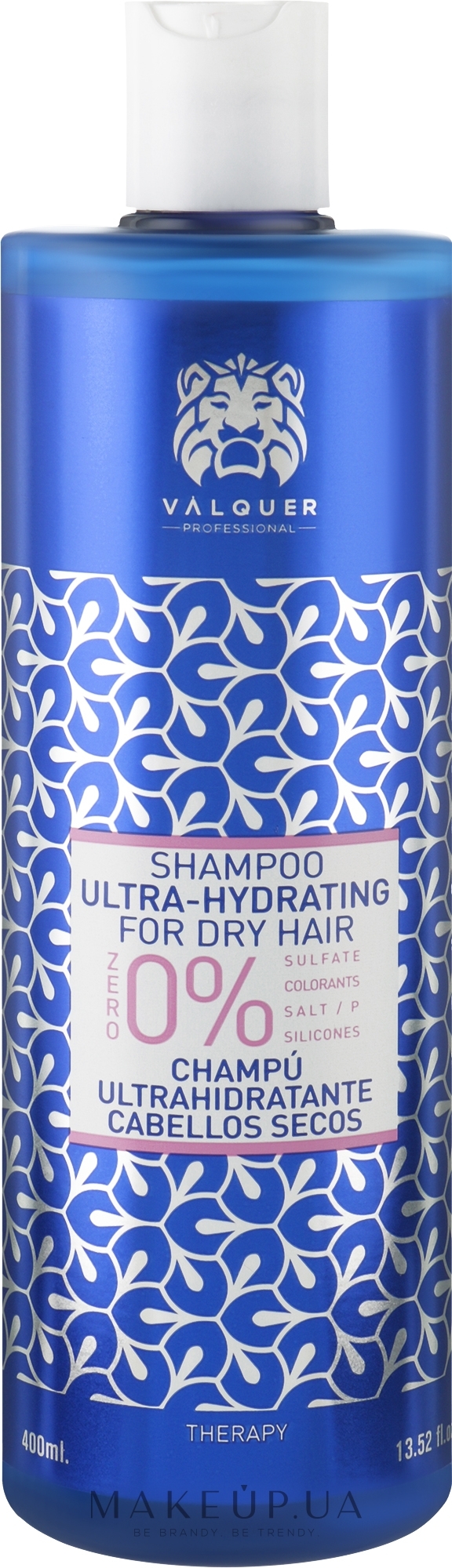 Шампунь ультразволожувальний для сухого волосся - Valquer Shampoo Ultra-Hydrating For Dry Hair — фото 400ml