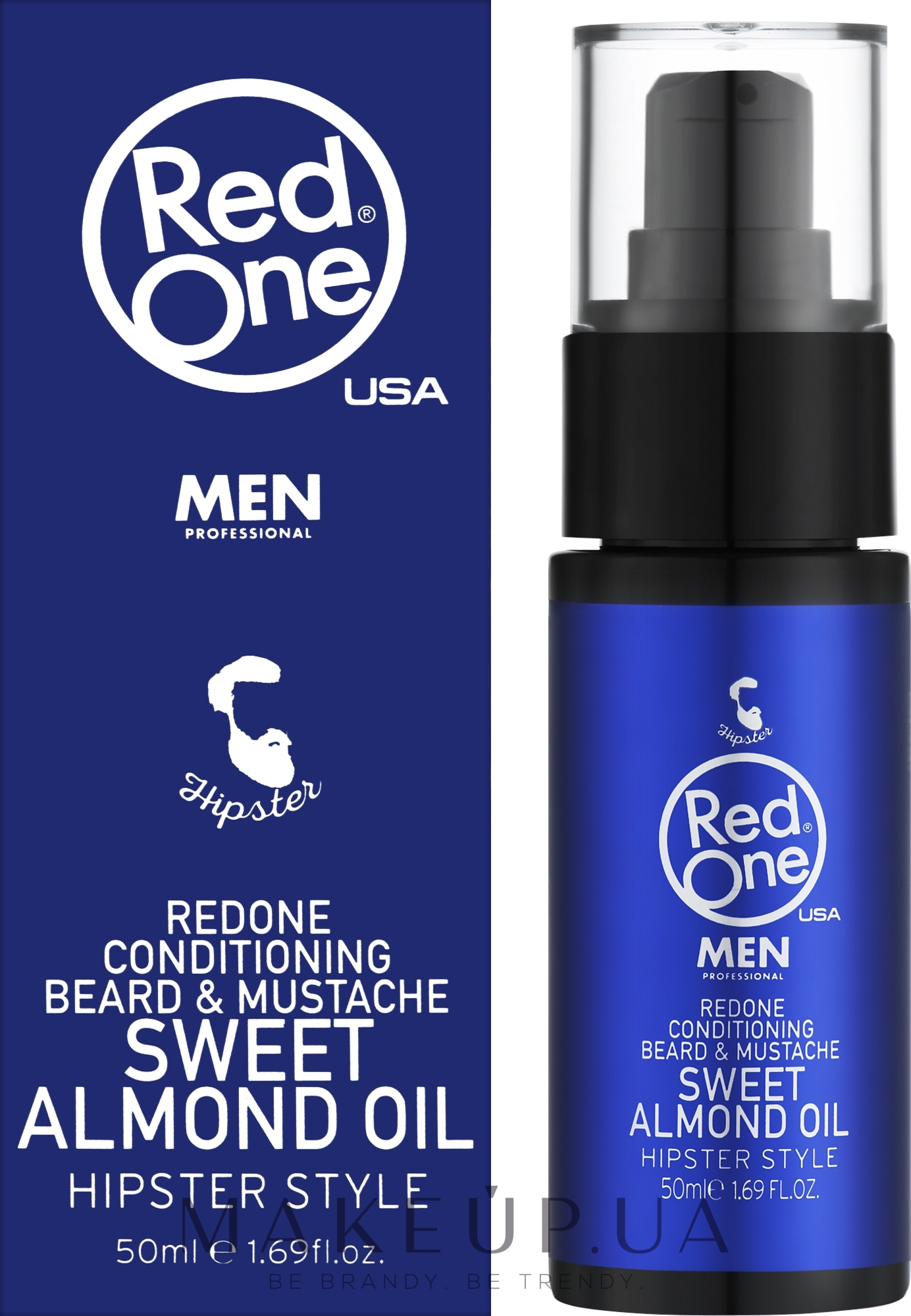 Миндальное масло-кондиционер для бороды - Red One Conditioning Beard & Mustache Sweet Almond Oil — фото 50ml
