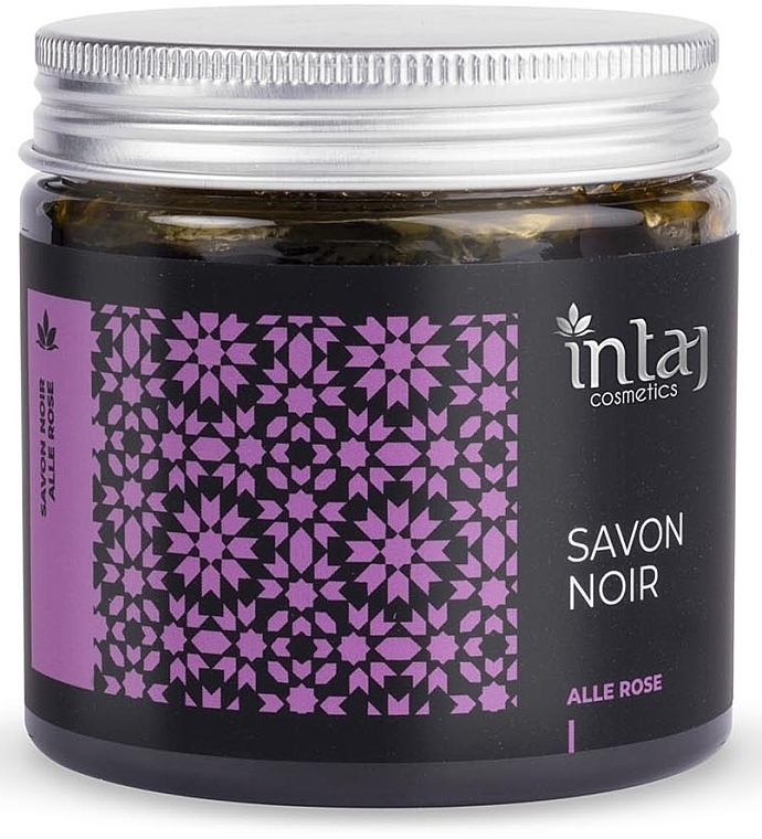 Черное мыло "Роза" - Intaj Cosmetics Savon Noir With Alle Rose — фото N1