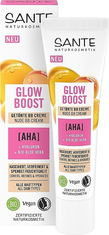 БИО ВВ-крем для лица с фруктовыми АНА-кислотами - Sante Glow Boost BB Cream — фото N1