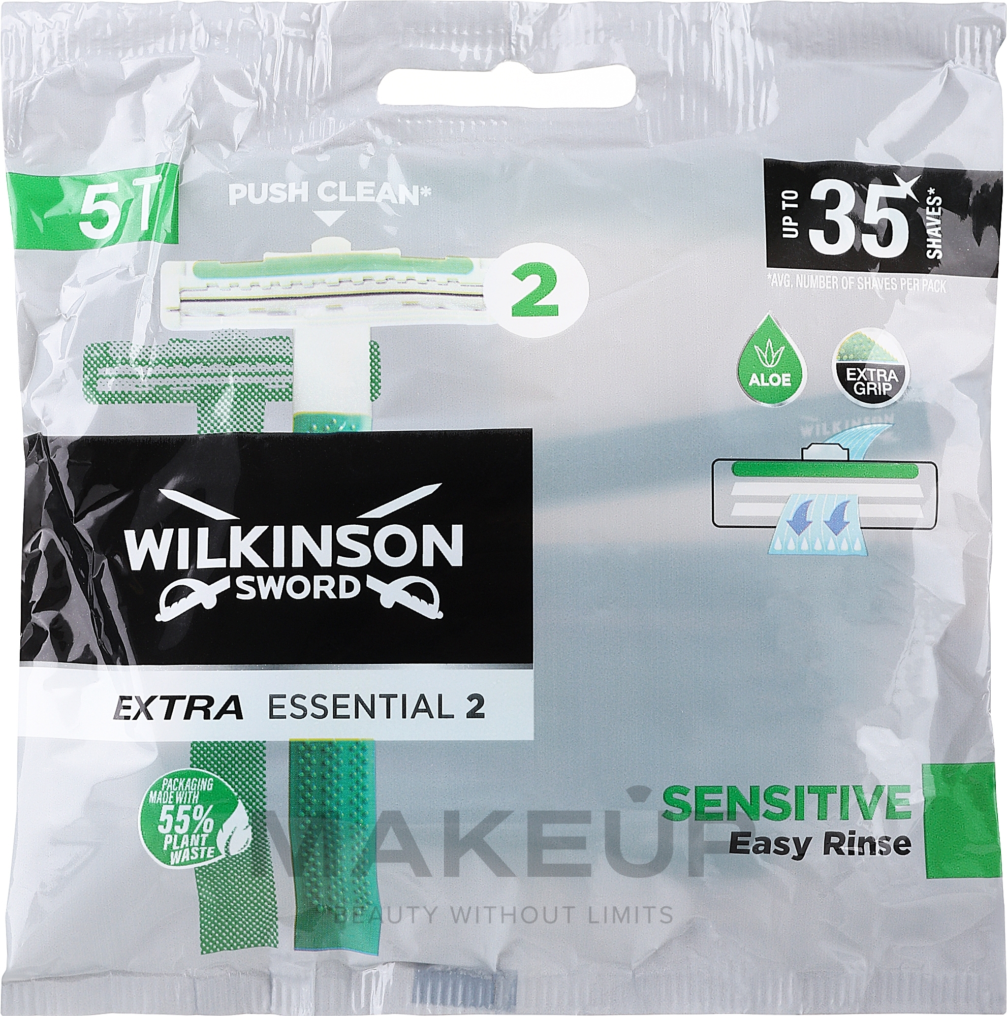 Бритва, 5 шт. - Wilkinson Rasoio Extra Essential 2 Sensitive — фото 5шт