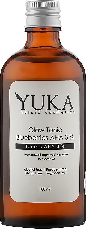 Тоник с АНА-кислотами 3 % и черникой для лица - Yuka Glow Tonic — фото N1